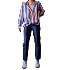 Yves Saint Laurent Variation Royal Blue Satin Pants - Spring/Summer 1997