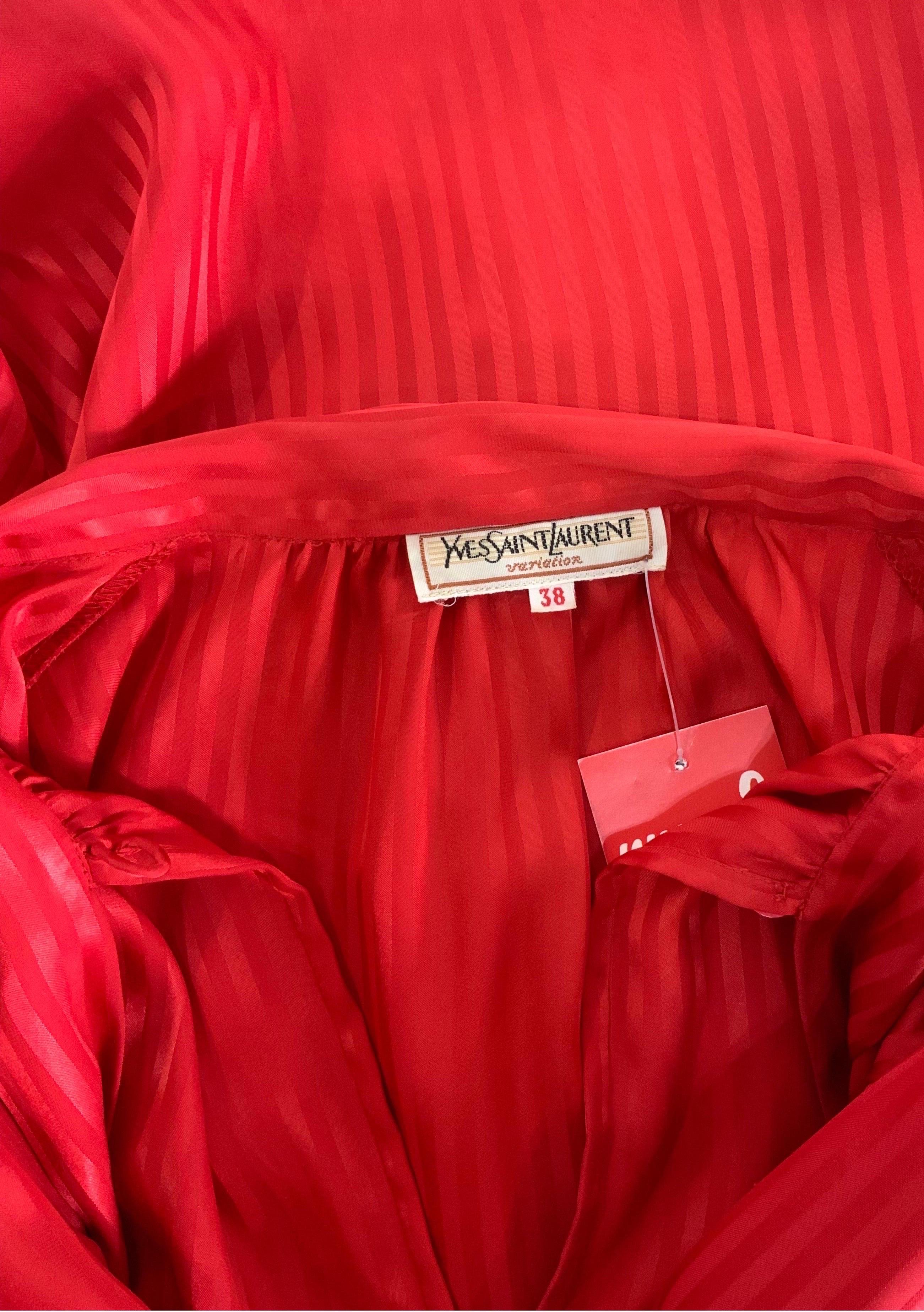 Yves Saint Laurent Variation Vintage red Shirt For Sale 2