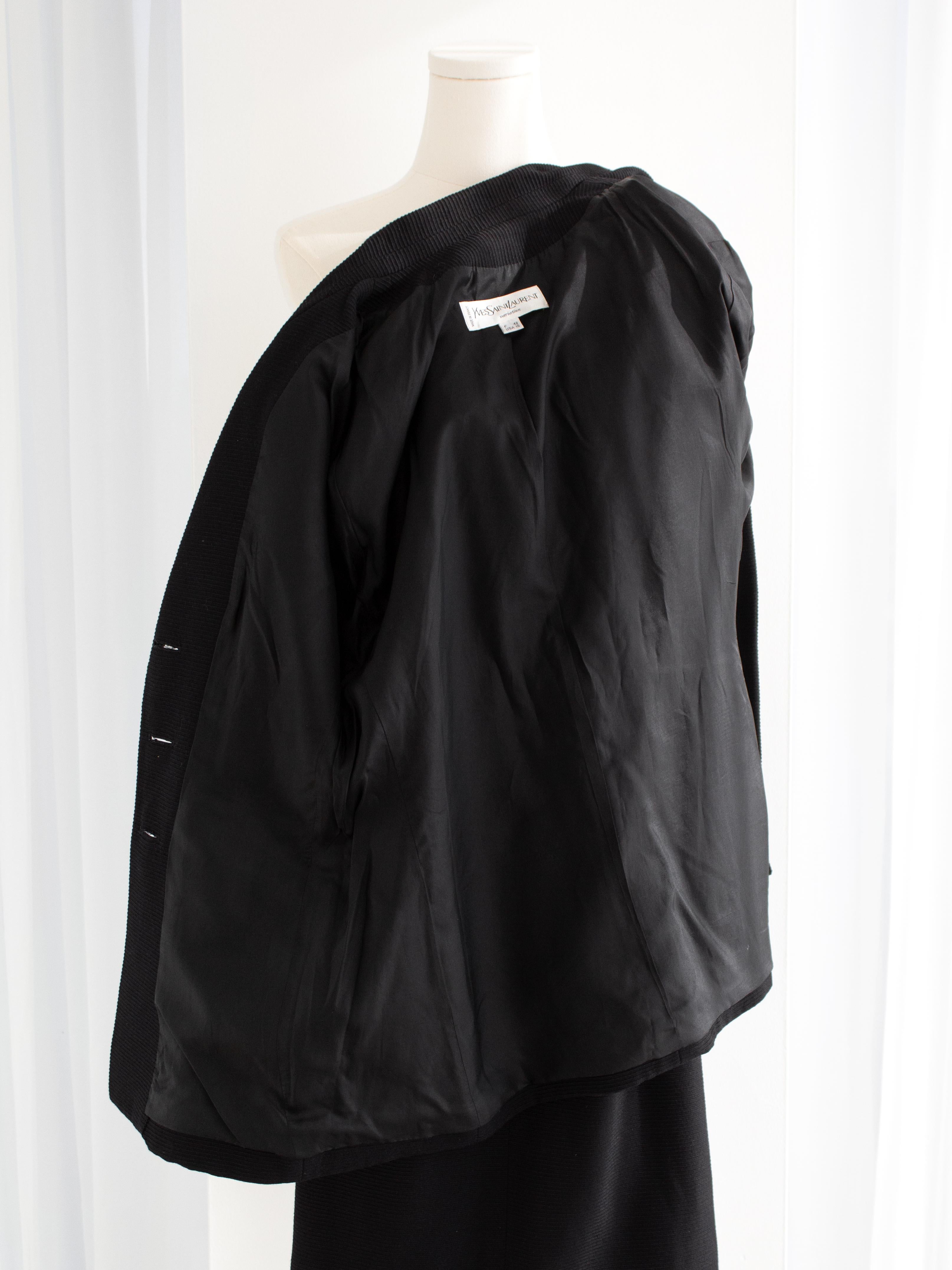 Yves Saint Laurent Variation Vintage S/S 1995 Black Gold Heart Jacket Skirt Suit 7