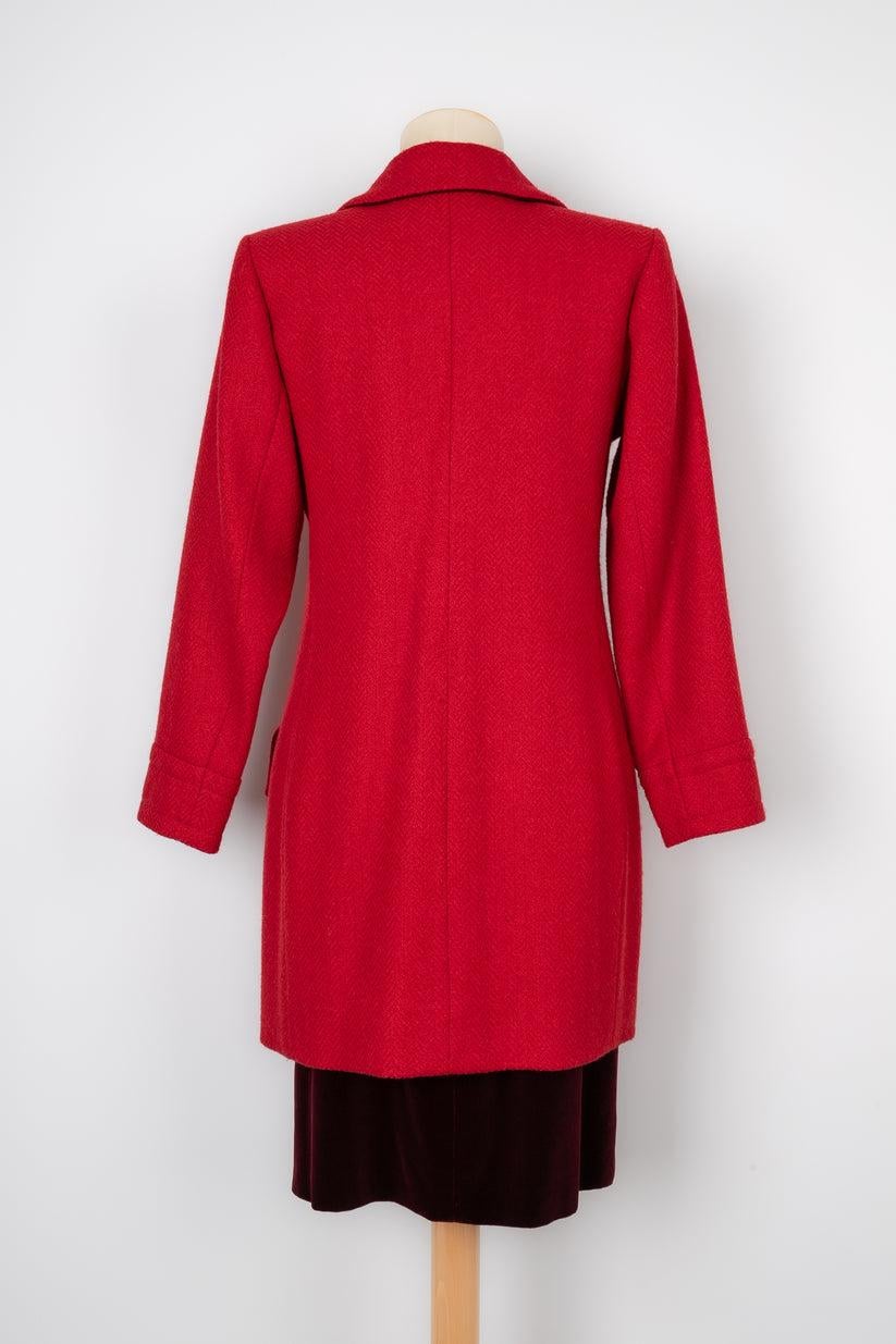 Yves Saint Laurent Velvet and Wool Suit Haute Couture In Excellent Condition For Sale In SAINT-OUEN-SUR-SEINE, FR