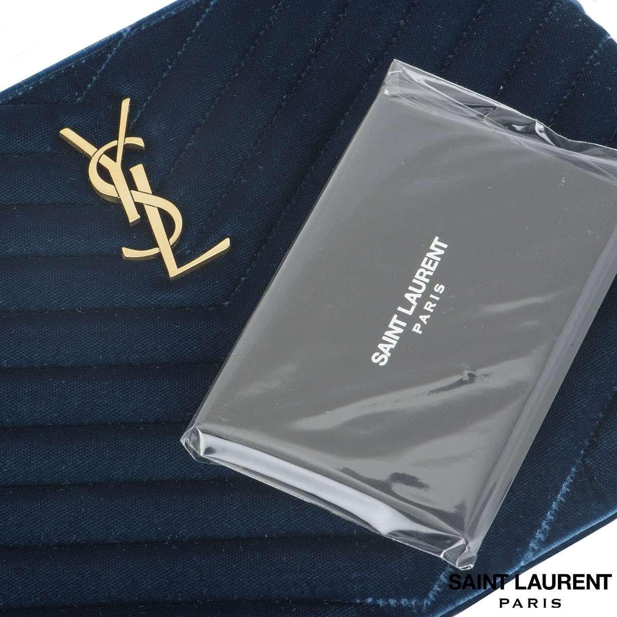 Women's Yves Saint Laurent Velvet Chevron Clutch For Sale