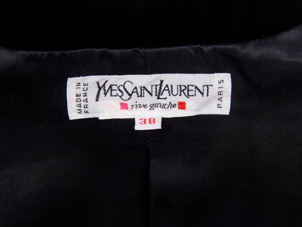 Women's Yves Saint Laurent Velvet Cropped Jacket with Beaded and Embroidered Detail