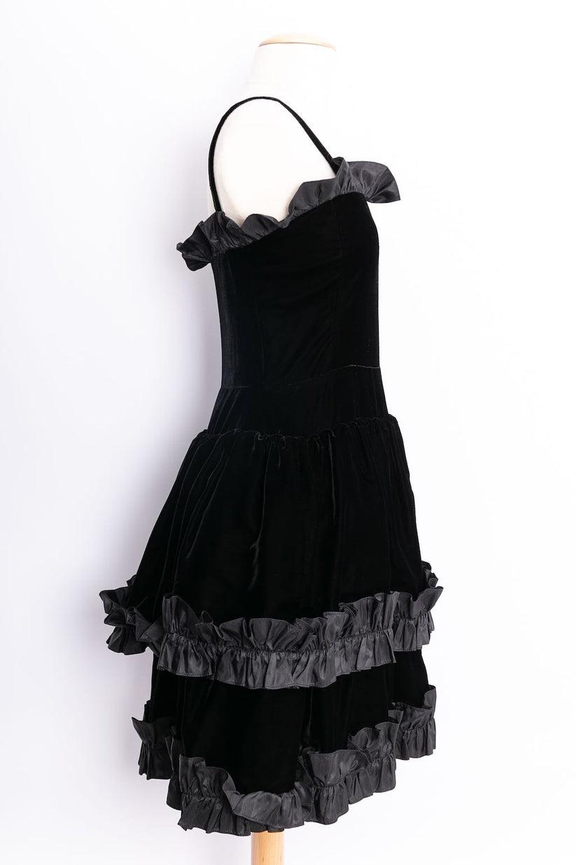 Women's Yves Saint Laurent Velvet Dress, Size 36FR For Sale