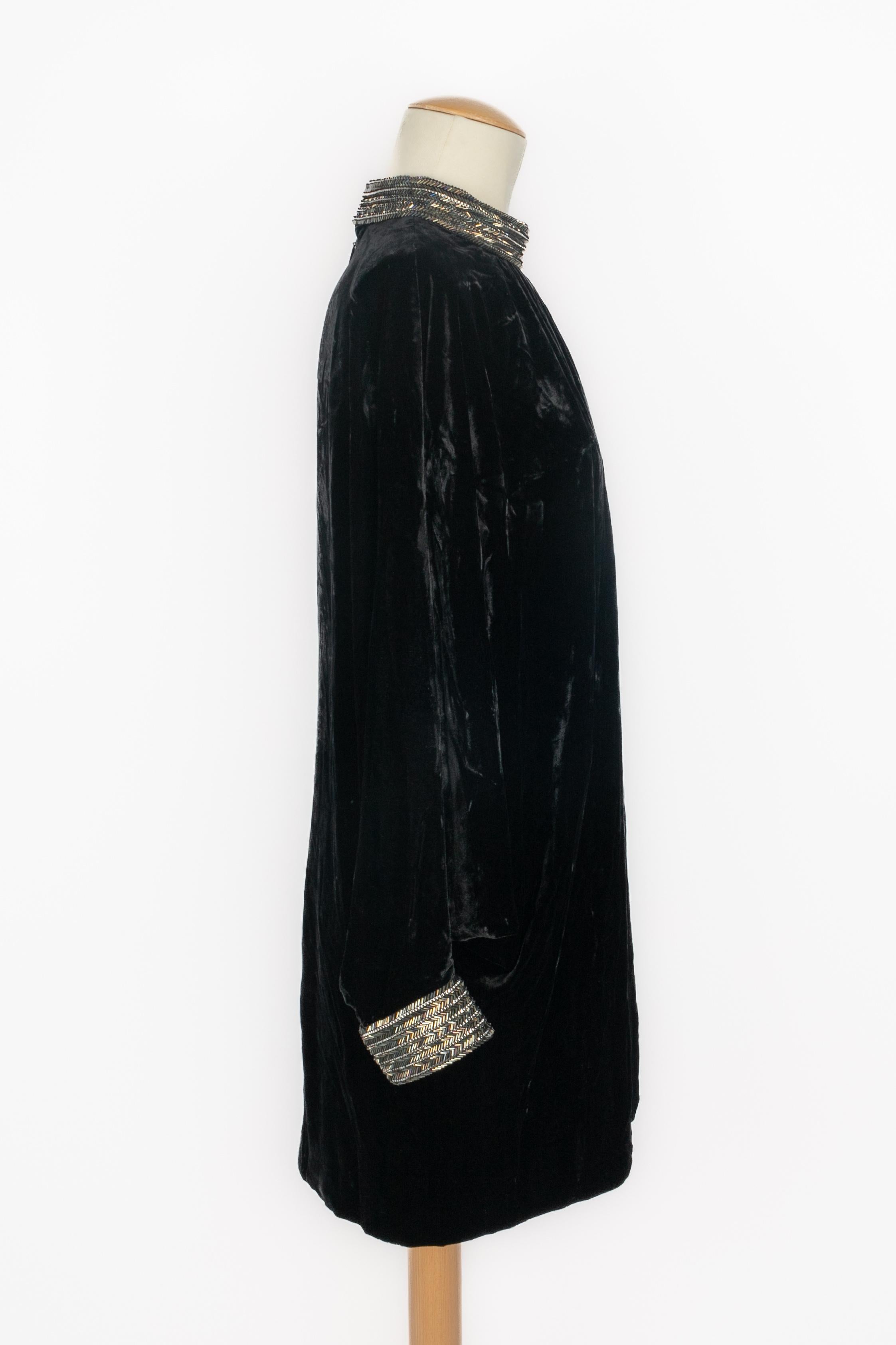 Yves Saint Laurent velvet tunic dress In Excellent Condition For Sale In SAINT-OUEN-SUR-SEINE, FR