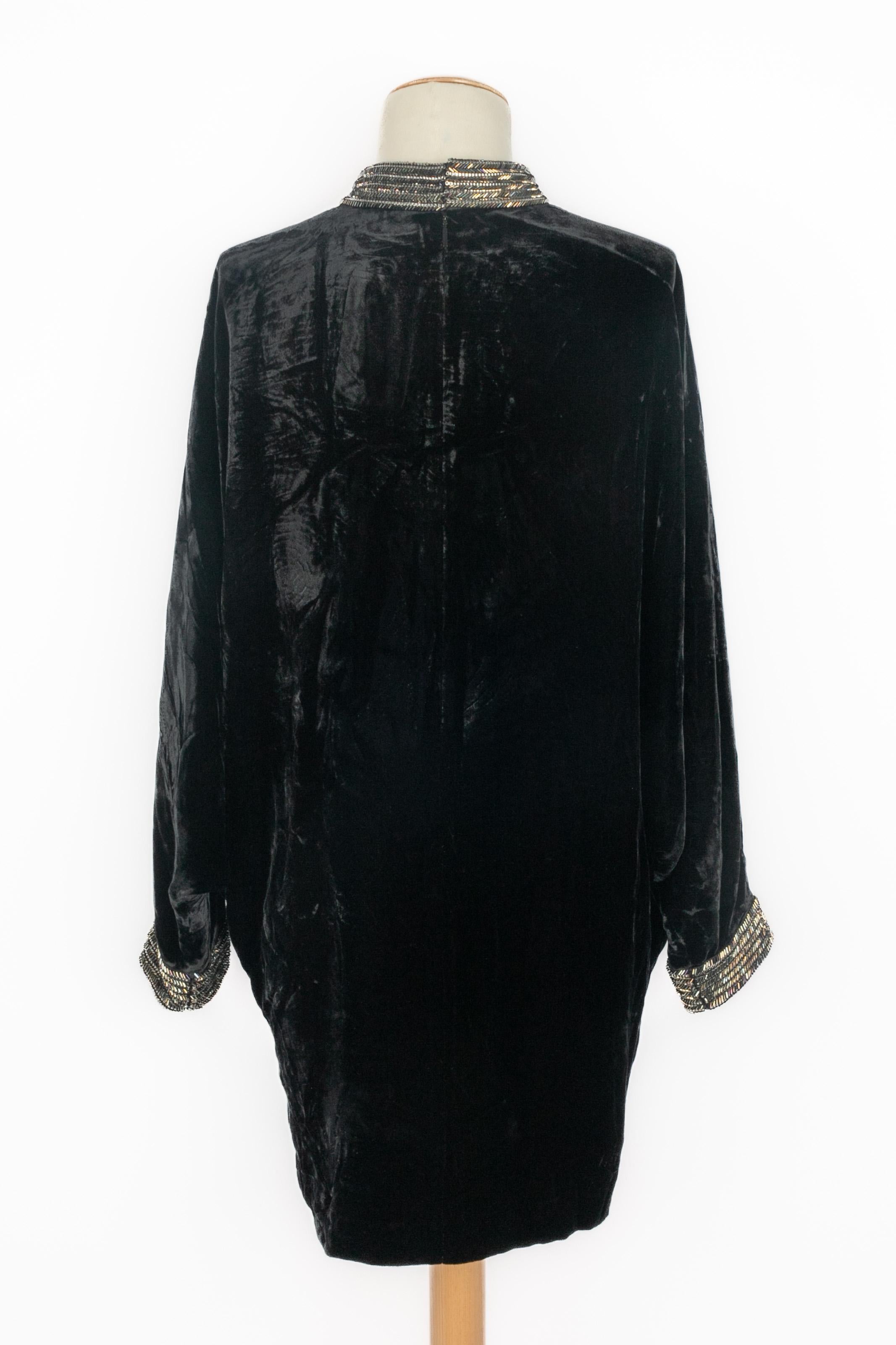 Yves Saint Laurent velvet tunic dress For Sale 2