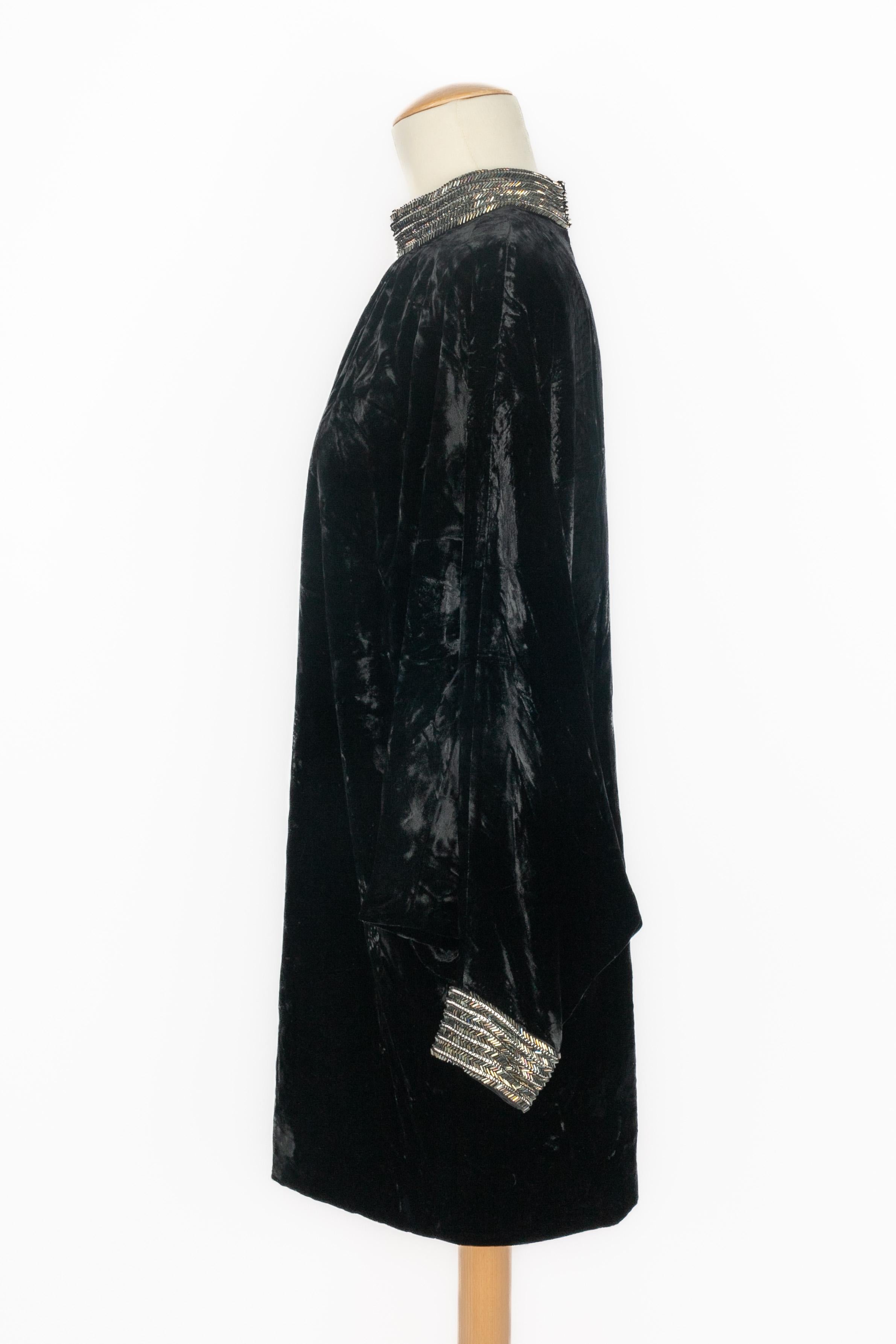 Yves Saint Laurent velvet tunic dress For Sale 3