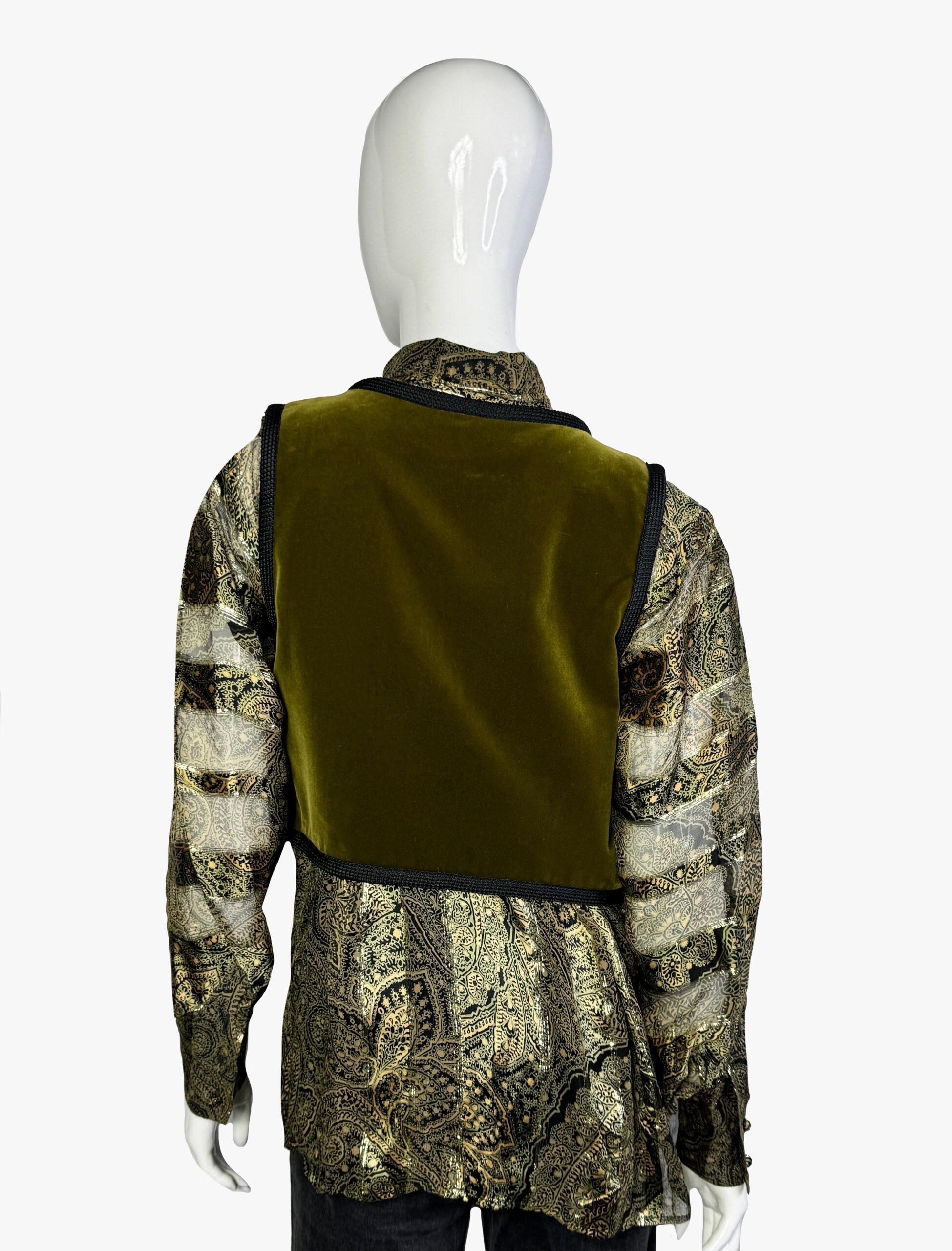 Black Yves Saint Laurent vest, 1976-77 F/W “Russian Collection” For Sale