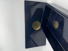 Yves Saint Laurent Vintage 1970s Blue and Gold Plastic Box-Accessories