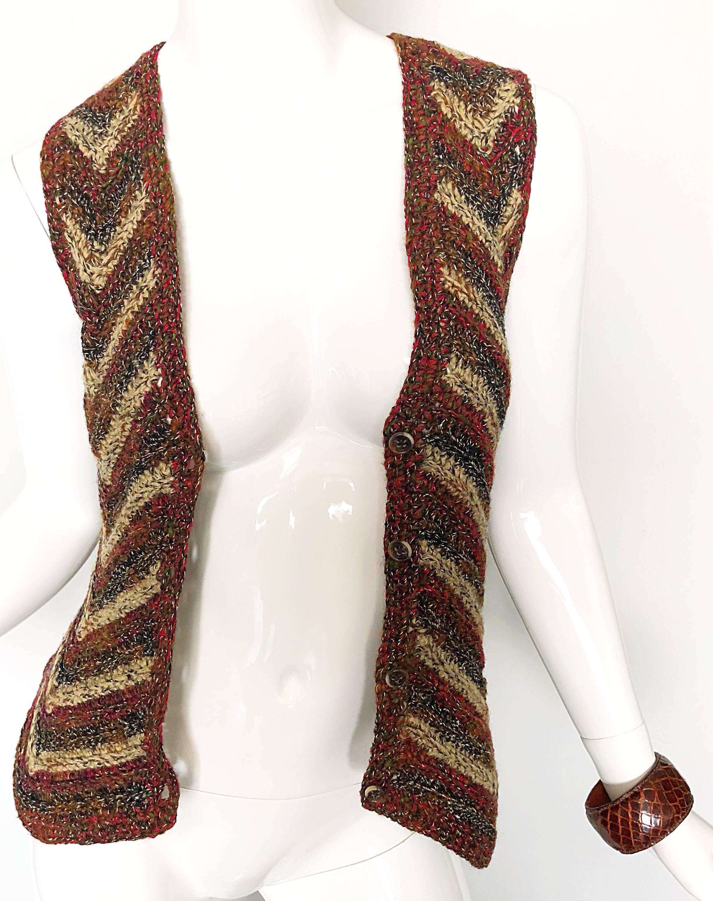 Women's Yves Saint Laurent Vintage 1970s YSL Russian Collection 1976 Sweater Vest Top