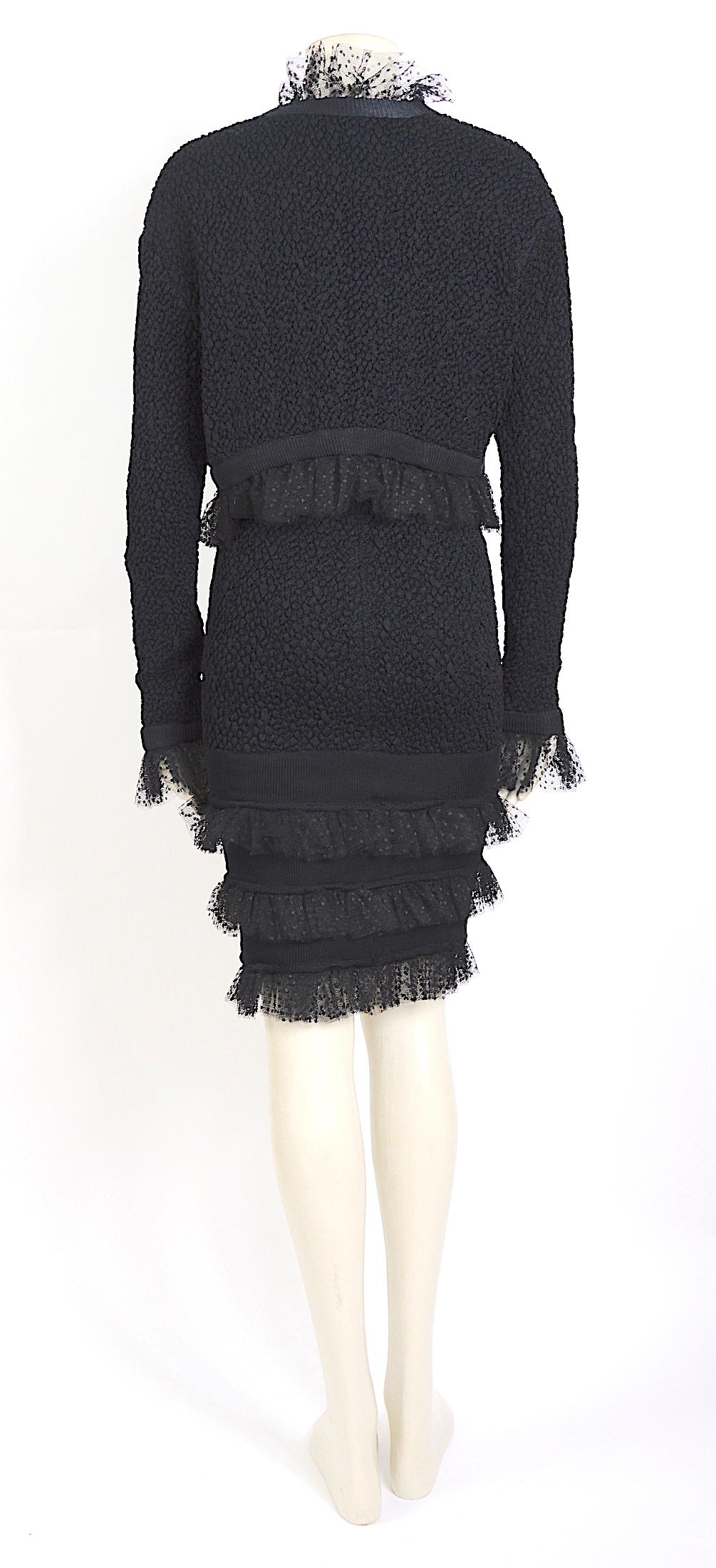 Women's Yves Saint Laurent vintage 1980s tulle trimmed strapless dress and bolero set For Sale