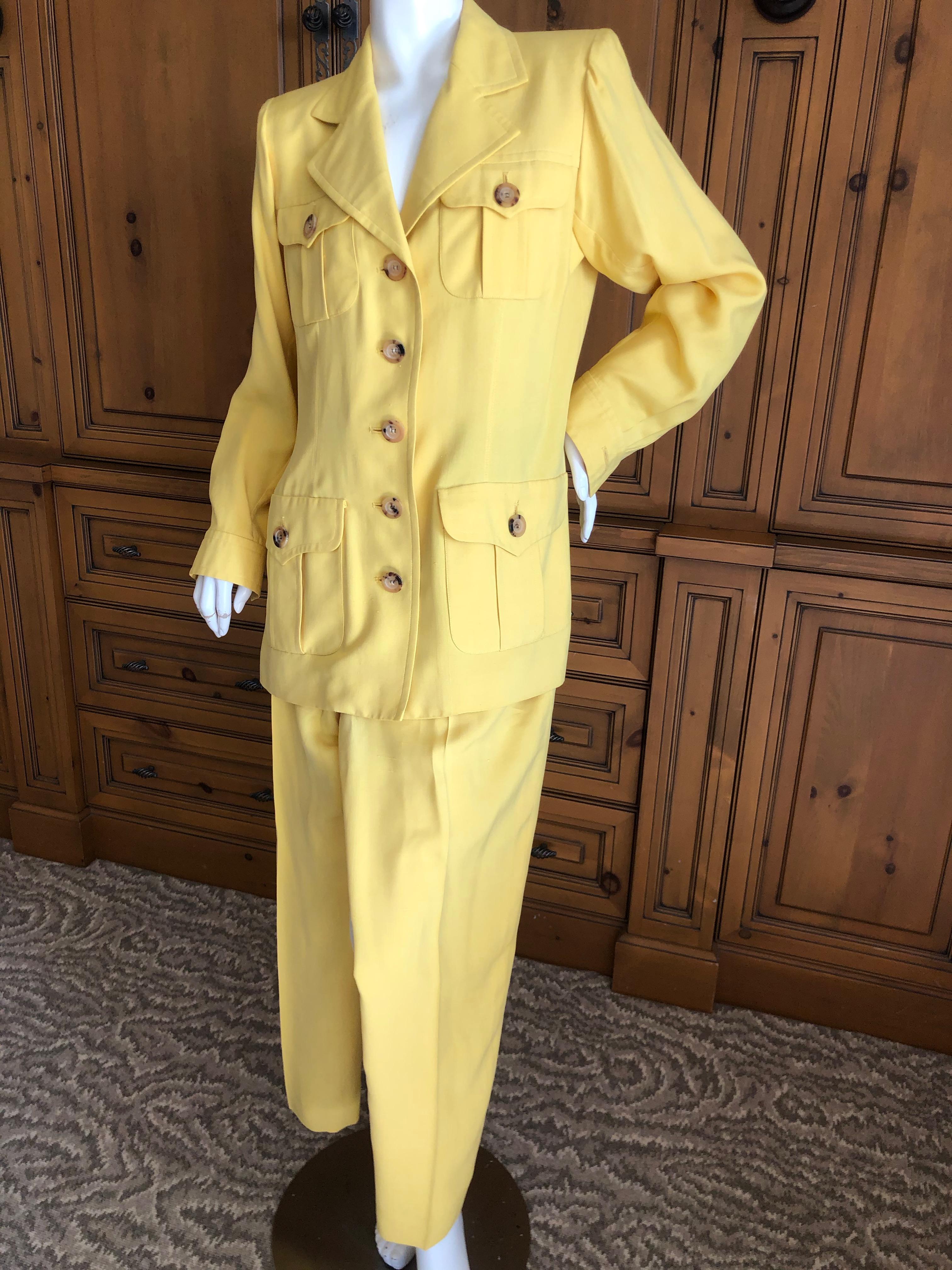 Yves Saint Laurent Vintage 1980's Dupioni Silk Safari Suit
Size 42
Bust 41