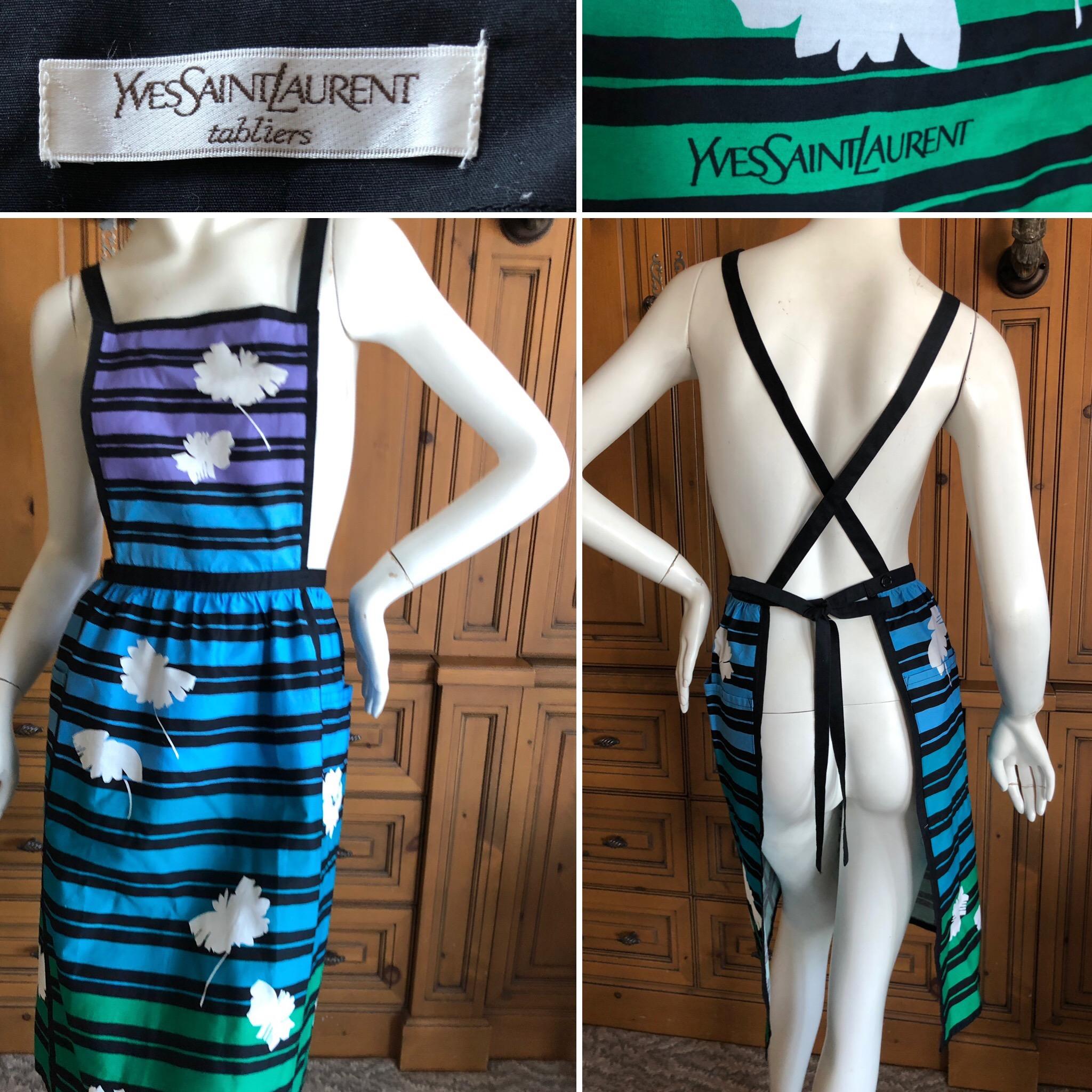Yves Saint Laurent Vintage 70's Ombre Cotton Striped Cook's Apron
So charming, for the collector
New unworn
48' long