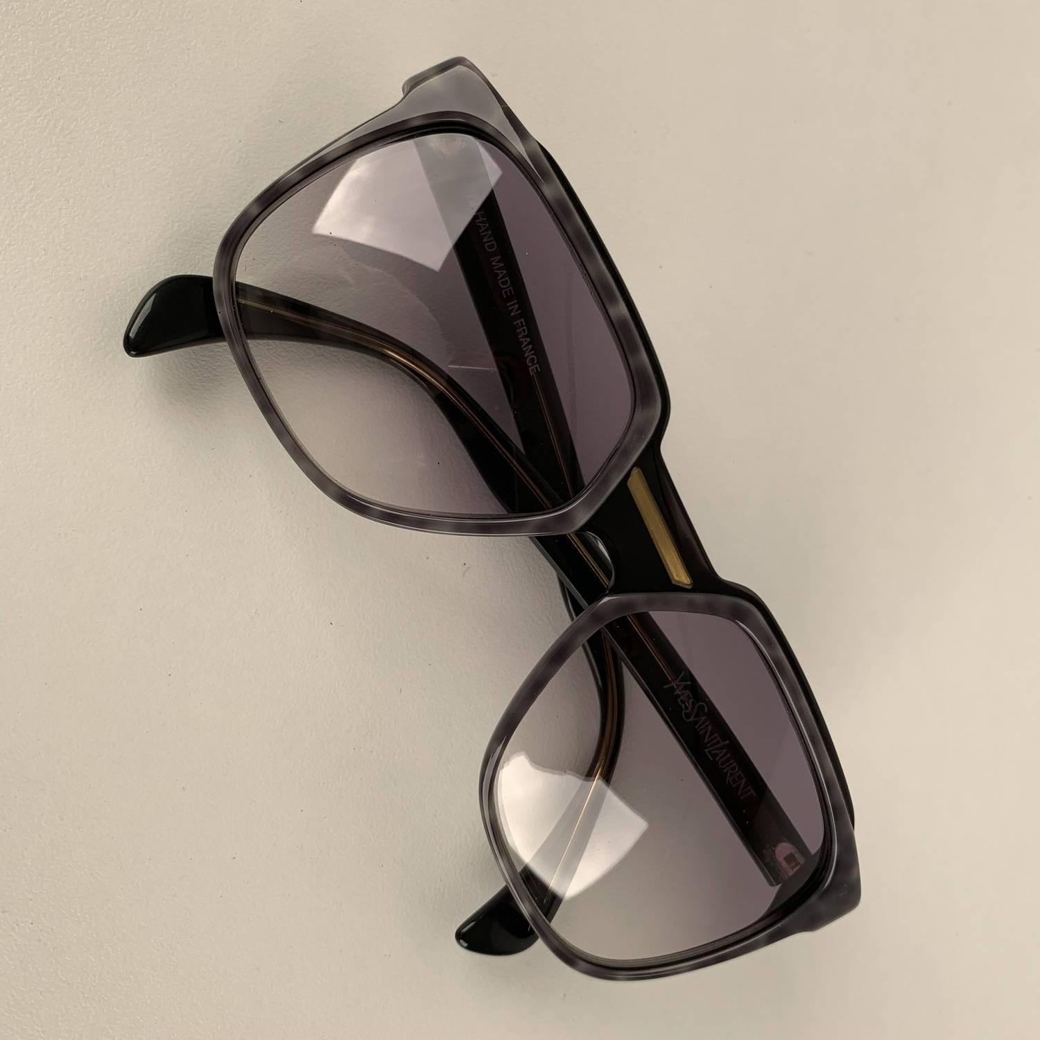 Yves Saint Laurent Vintage 80s Gray Marbled Sunglasses 8732 P096 1
