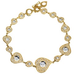 Yves Saint Laurent vintage asymmetrical heart necklace with crystals