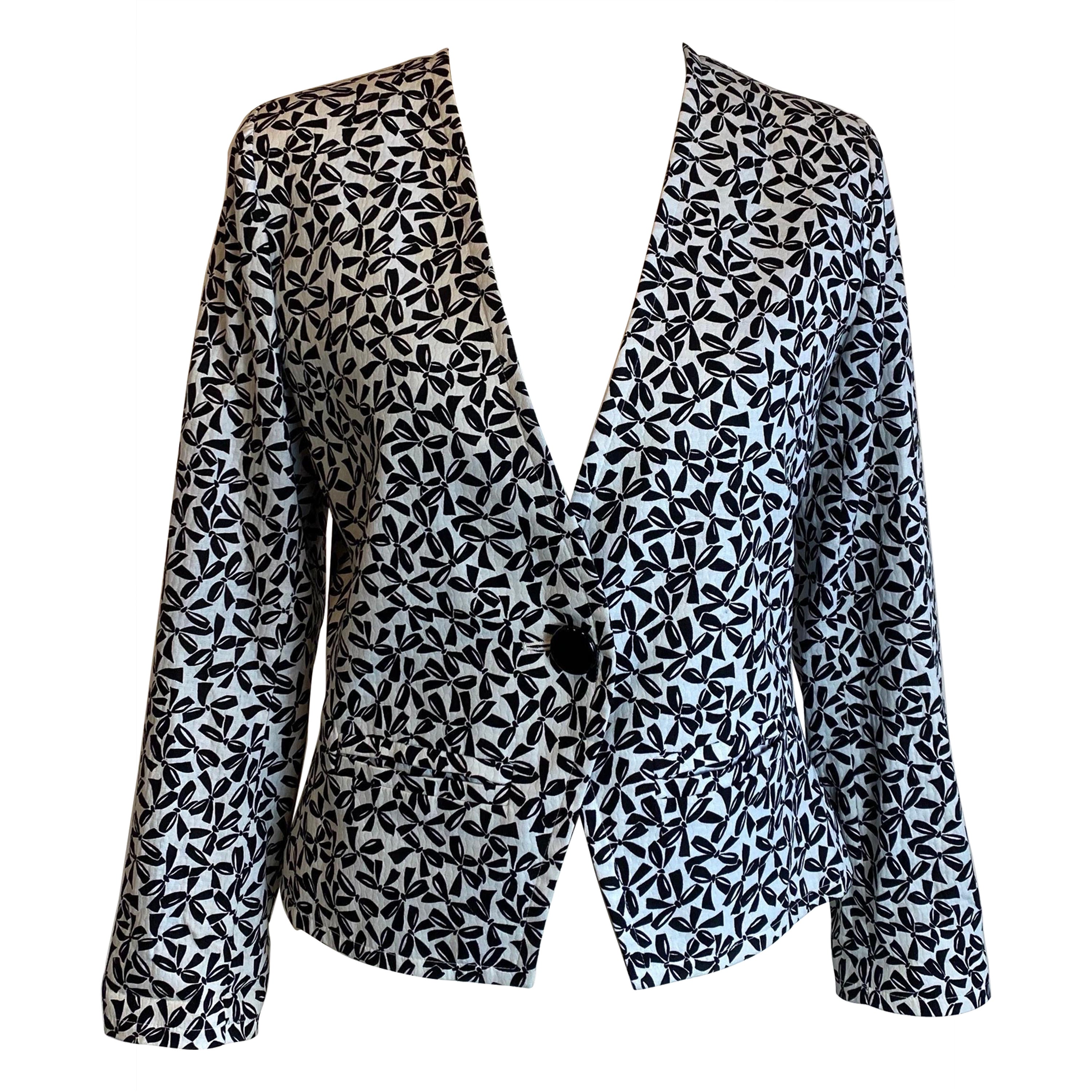 Yves Saint Laurent Vintage Jacke mit Balck und weißen Schleifen