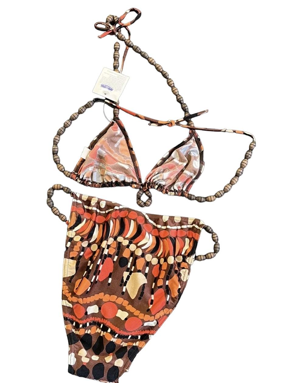 Yves Saint Laurent Vintage Beads Bikini Set In New Condition For Sale In LISSE, NL