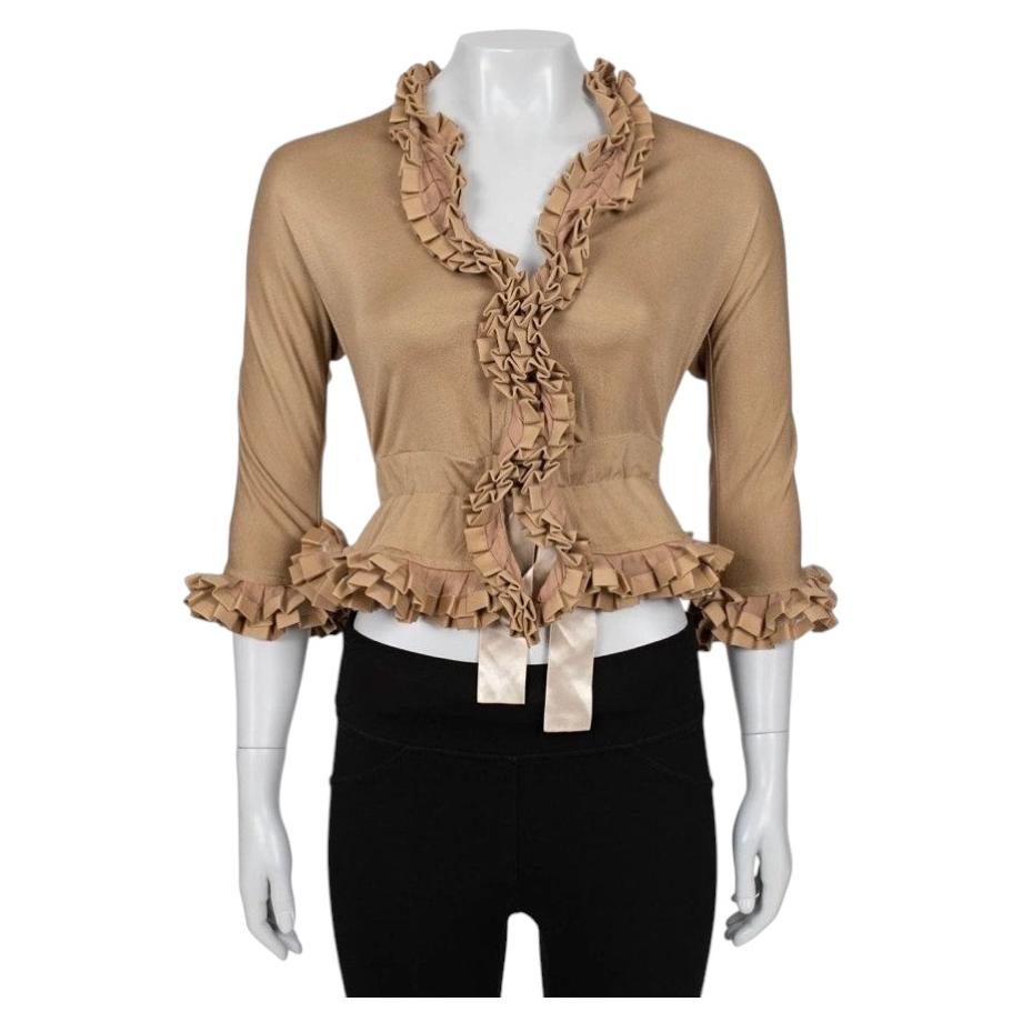Yves Saint Laurent Vintage Beige 3/4 Sleeve Blouse Sz.S