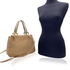 Yves Saint Laurent Vintage Beige Embroidered Canvas Tote Bag