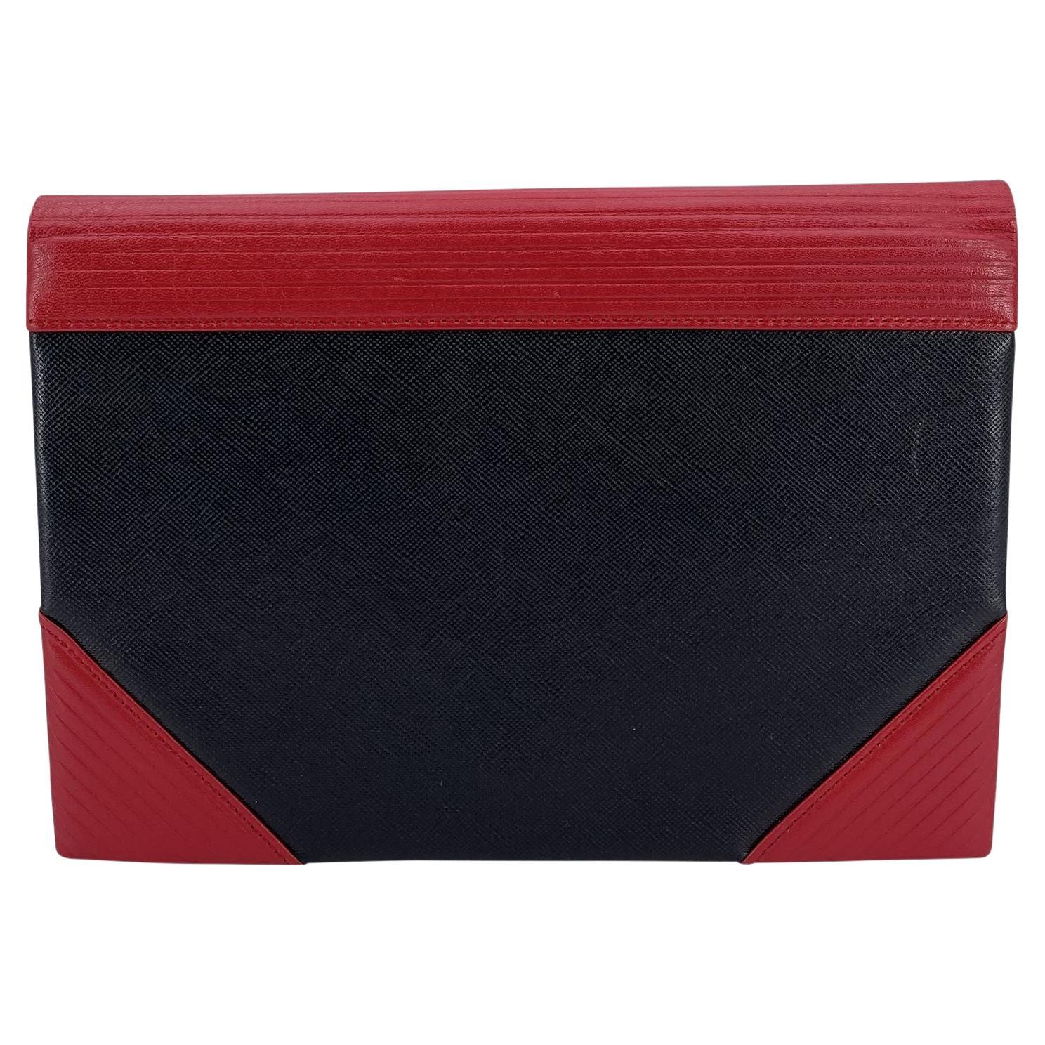 Yves Saint Laurent Vintage Bicolor Clutch Pochette Bag Handbag