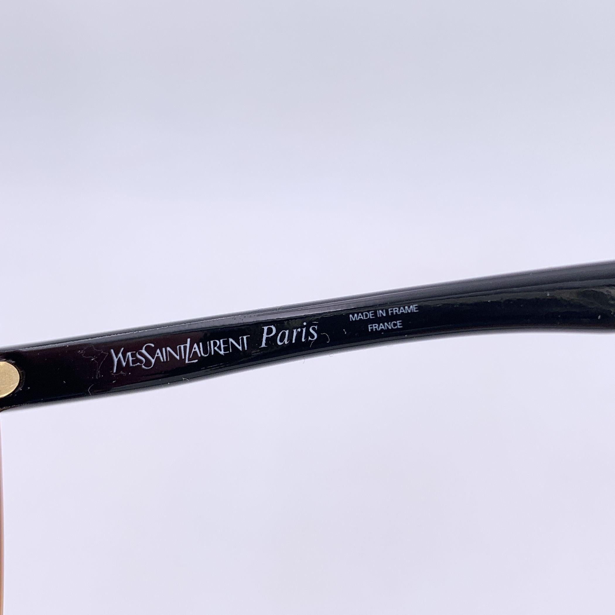 Purple Yves Saint Laurent Vintage Black Beige Sunglasses CUPIDON 55/16 140mm For Sale