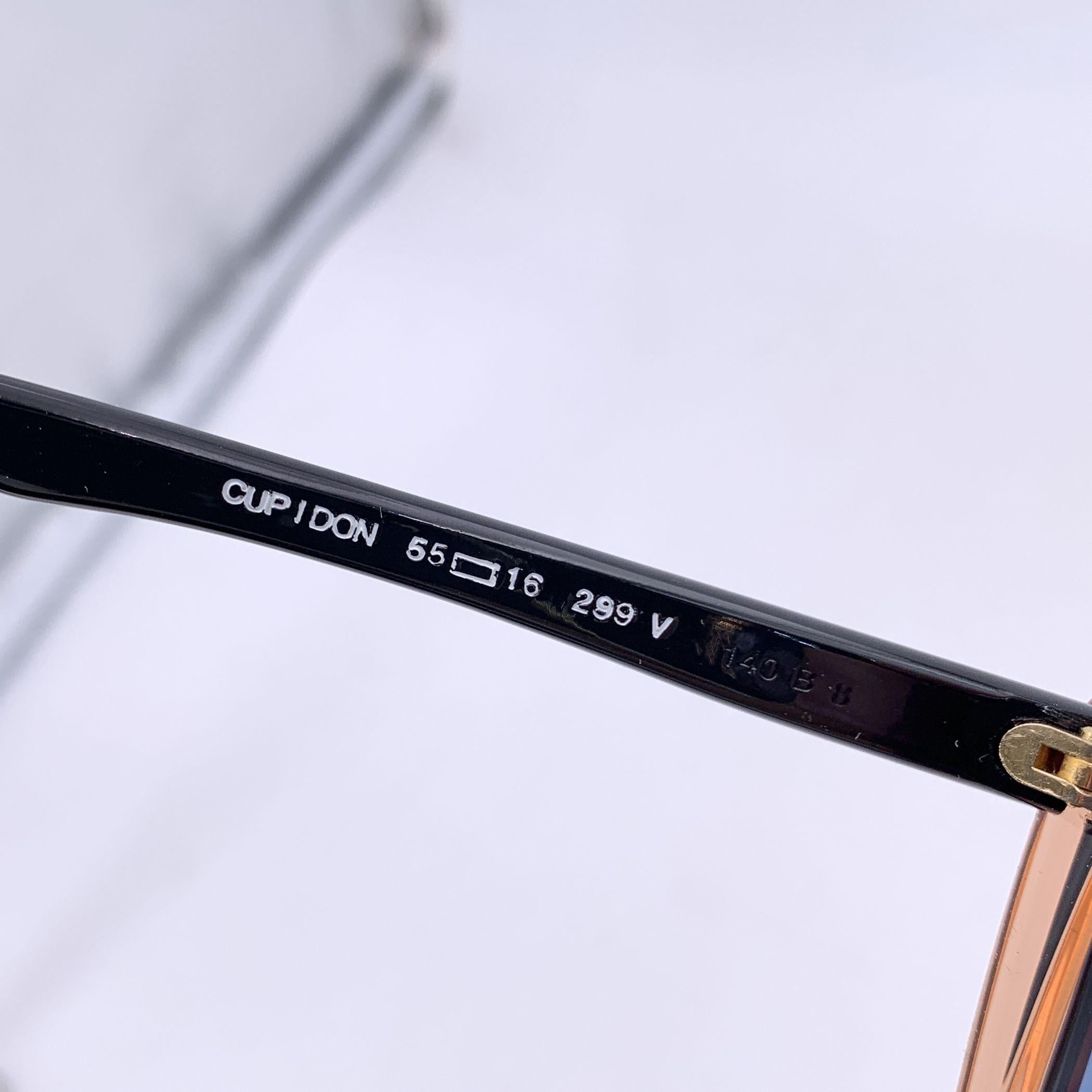 Yves Saint Laurent Vintage Black Beige Sunglasses CUPIDON 55/16 140mm In Excellent Condition For Sale In Rome, Rome