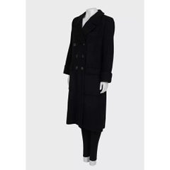 Yves Saint Laurent Vintage Black Belted Coat with Pockets, Size M