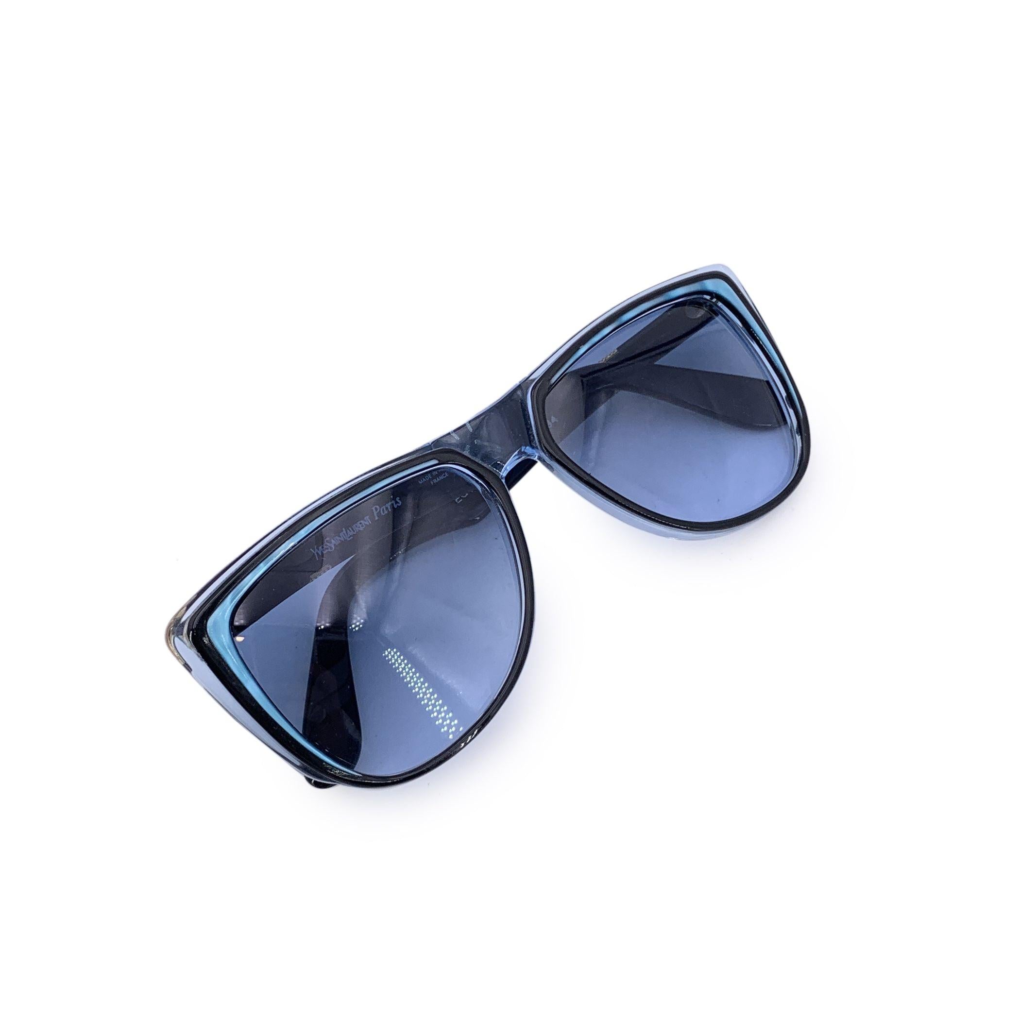 Yves Saint Laurent Vintage Schwarz Blau Sonnenbrille EGYPTOS 55/16 130mm (Violett) im Angebot