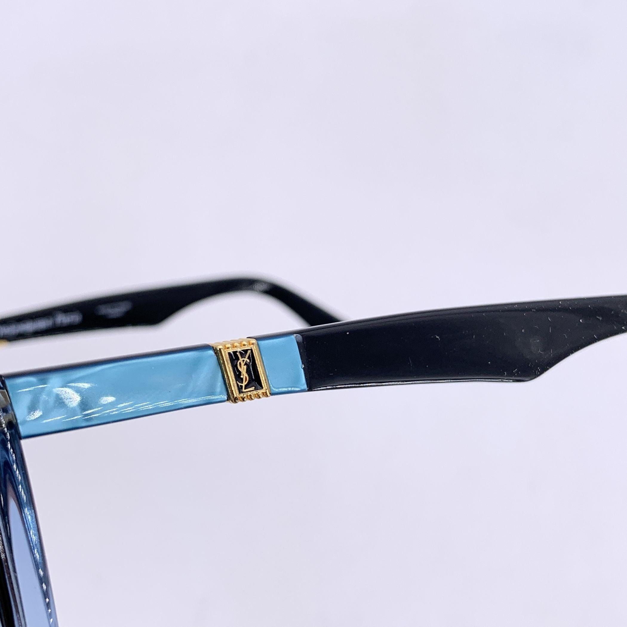 Yves Saint Laurent Vintage Schwarz Blau Sonnenbrille EGYPTOS 55/16 130mm im Angebot 1