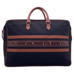 Yves Saint Laurent Vintage Black Canvas Large Tote Travel Bag