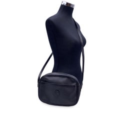 Yves Saint Laurent Vintage Black Canvas Leather Crossbody Bag