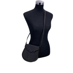 Yves Saint Laurent Vintage Black Leather Flap Crossbody Bag