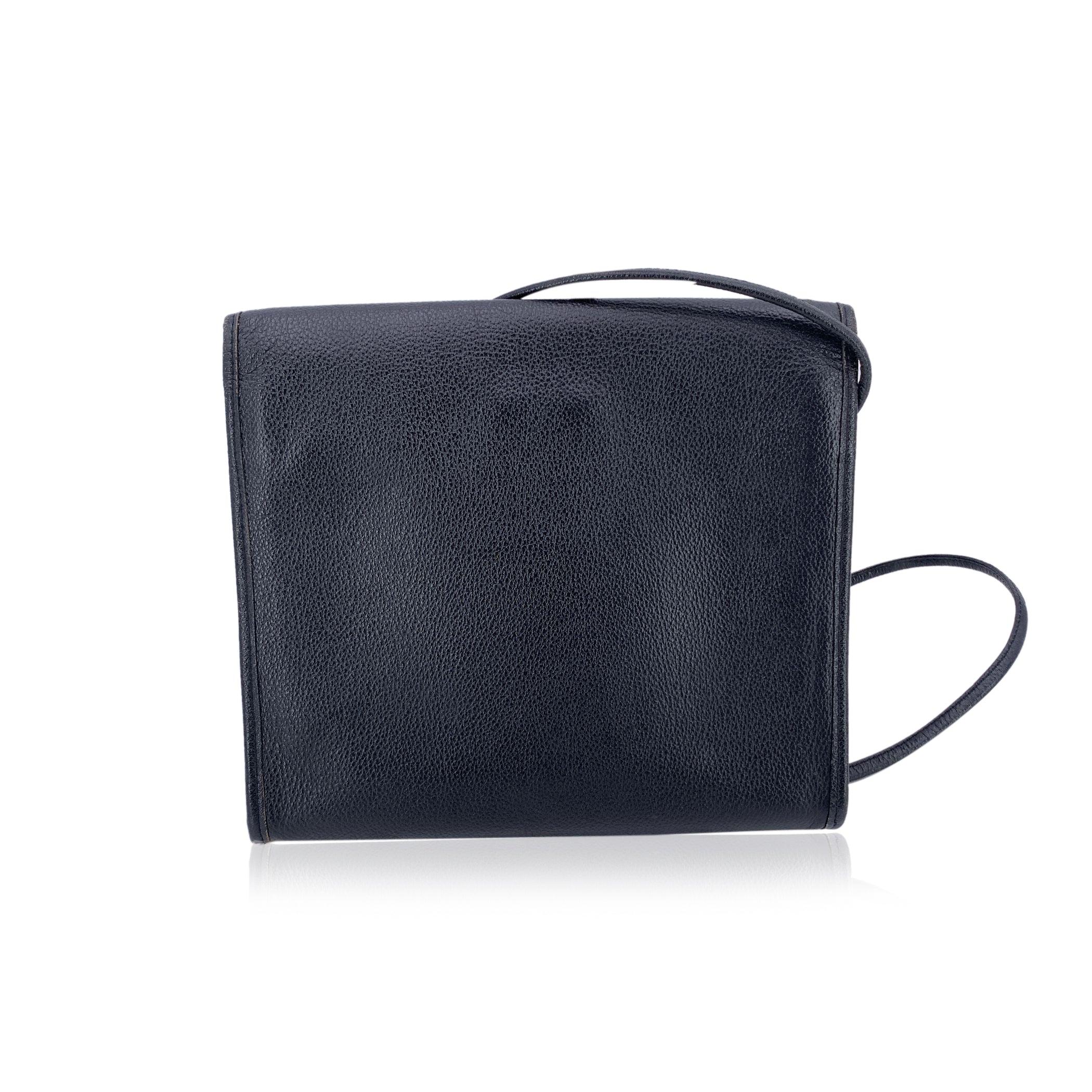 Women's Yves Saint Laurent Vintage Black Leather Flap Crossbody Bag For Sale