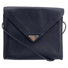 Yves Saint Laurent Vintage Black Leather Flap Crossbody Bag