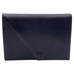 Yves Saint Laurent Vintage Black Leather Handbag Clutch Bag