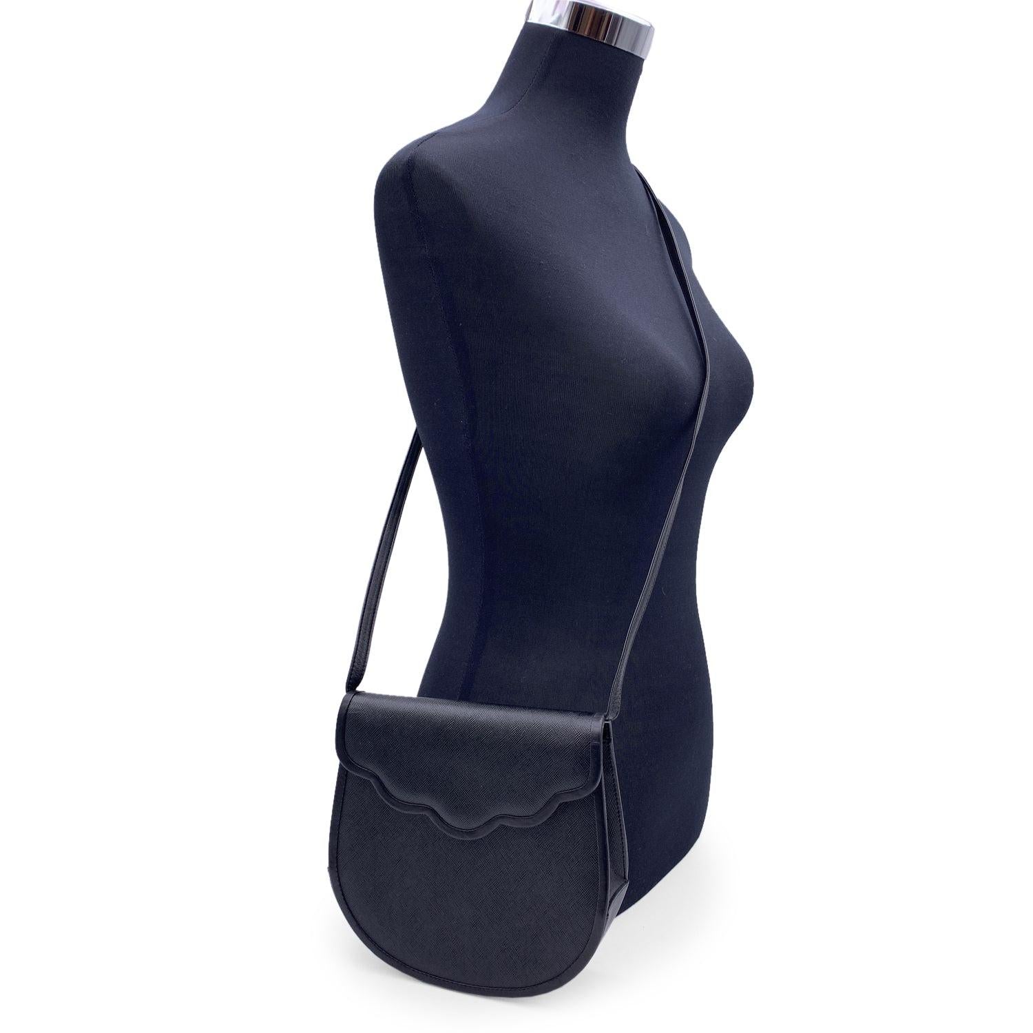 Yves Saint Laurent Vintage Black Leather Small Messenger Crossbody Bag 2