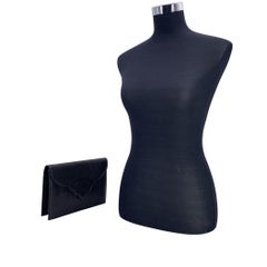 Yves Saint Laurent Vintage Black Leather YSL Clutch Bag Handbag