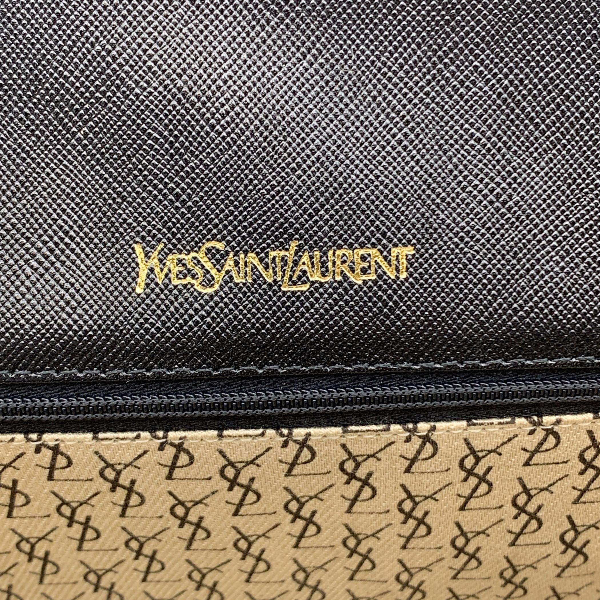 Yves Saint Laurent Vintage Schwarze YSL-Logo-Handtasche aus Leder 2