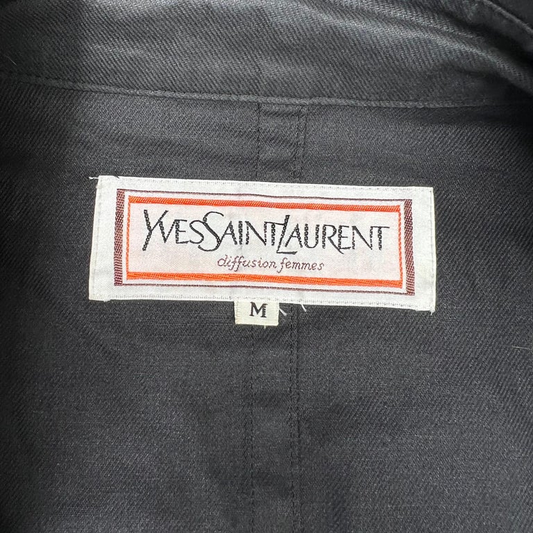 Yves Saint Laurent Vintage Black Nylon Button-Up Jacket ...