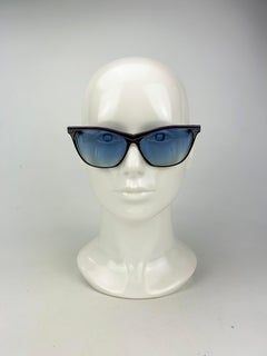 Yves Saint Laurent Vintage Black Rhinestone Cat Eye Sunglasses c1980s