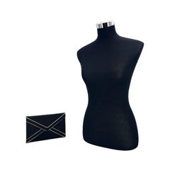 Yves Saint Laurent Vintage Black Satin Envelope Clutch Bag Handbag