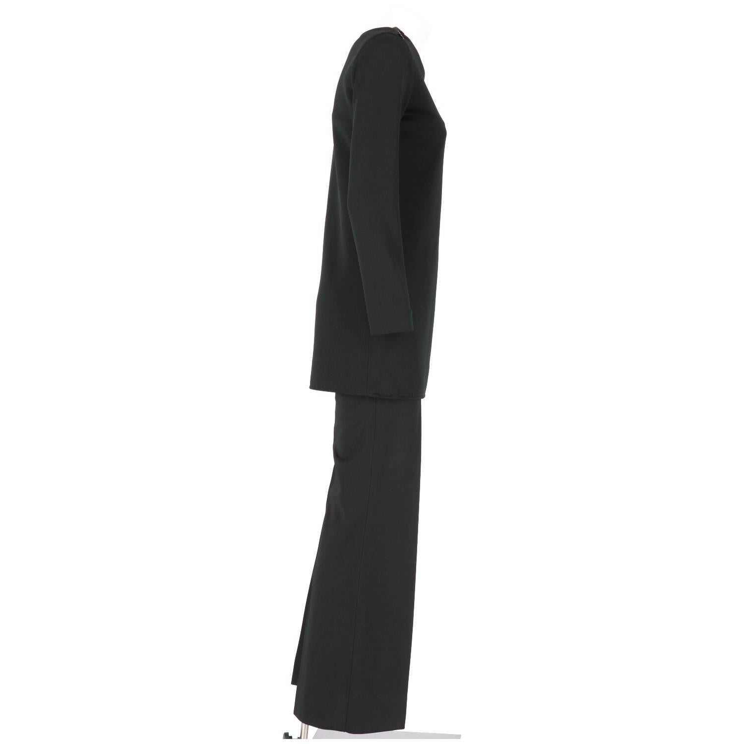 Yves Saint Laurent Vintage Black Suit, 1970s In Good Condition In Lugo (RA), IT