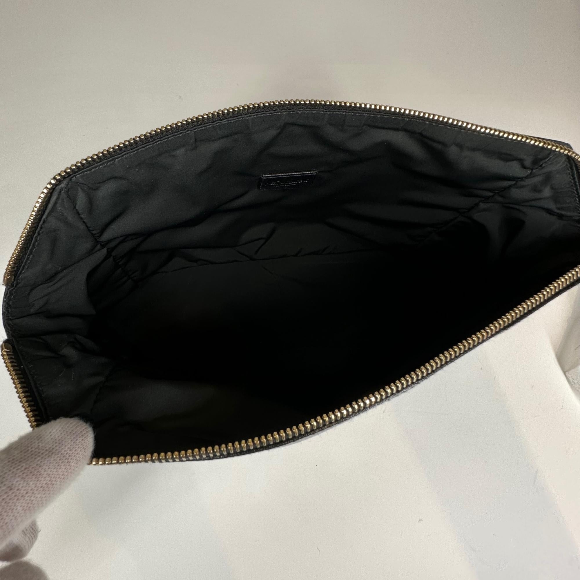 Yves Saint Laurent Vintage Distressed Leather Black Cosmetic Bag For Sale 1