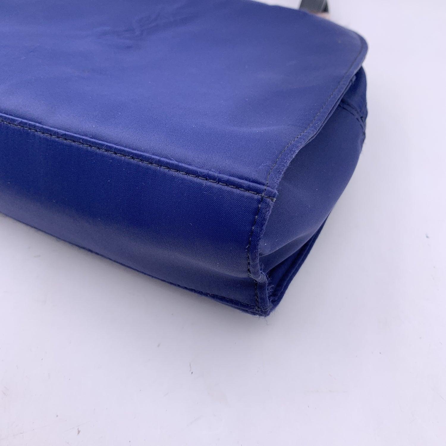 Women's Yves Saint Laurent Vintage Blue Canvas YSL Logo Satchel Handbag
