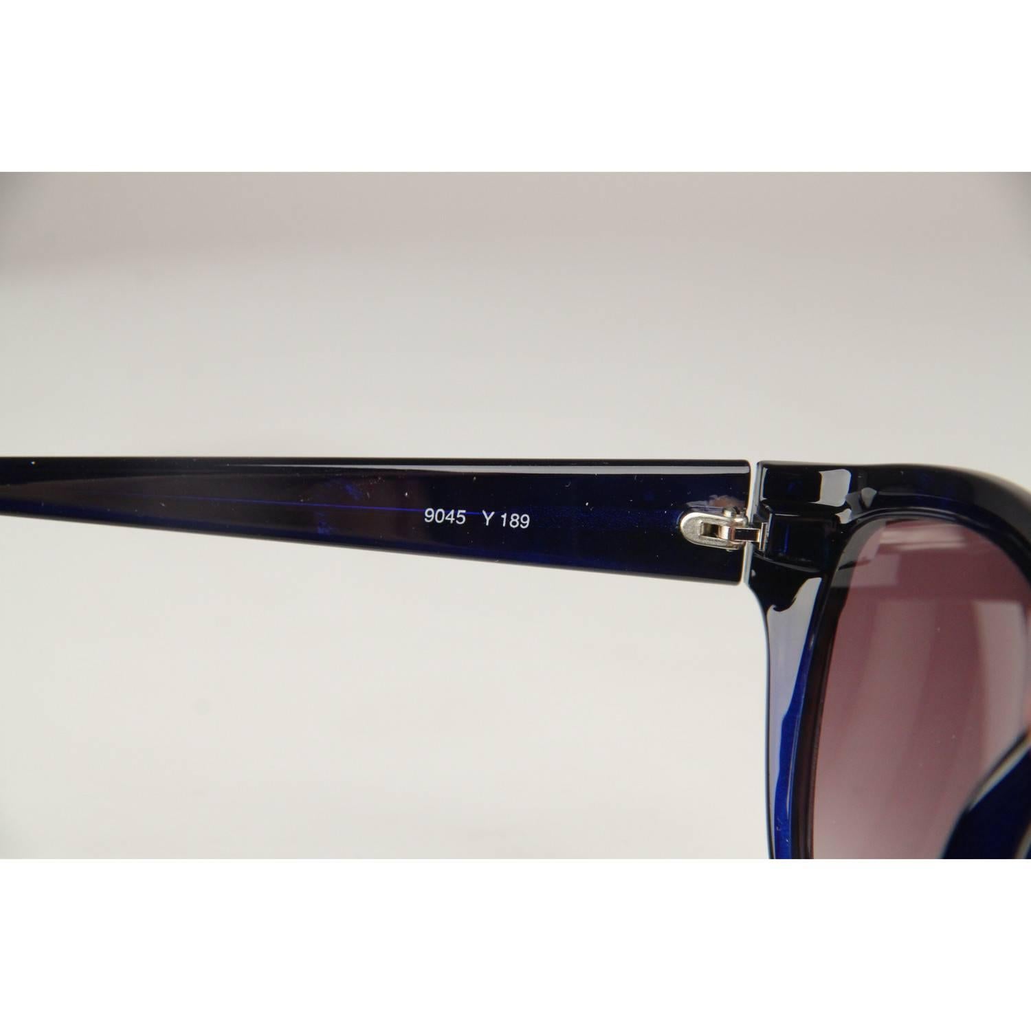 Gray Yves Saint Laurent Vintage Blue Marbled Sunglasses 9045 56mm New Old Stock