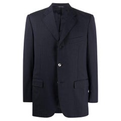 Yves Saint Laurent Vintage blue pinstriped wool 2000s jacket