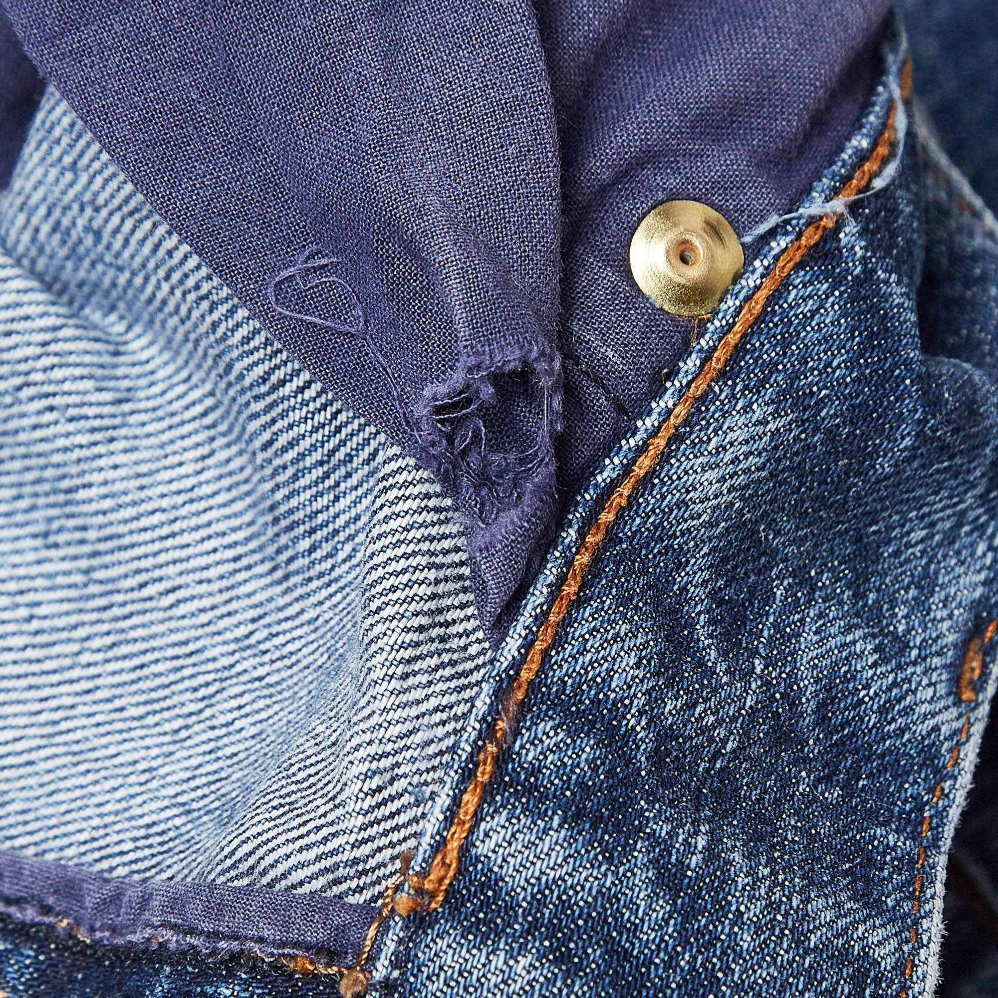 Men's Yves Saint Laurent Vintage Blue Washed Denim Straight-Leg Jeans XL Waist 36