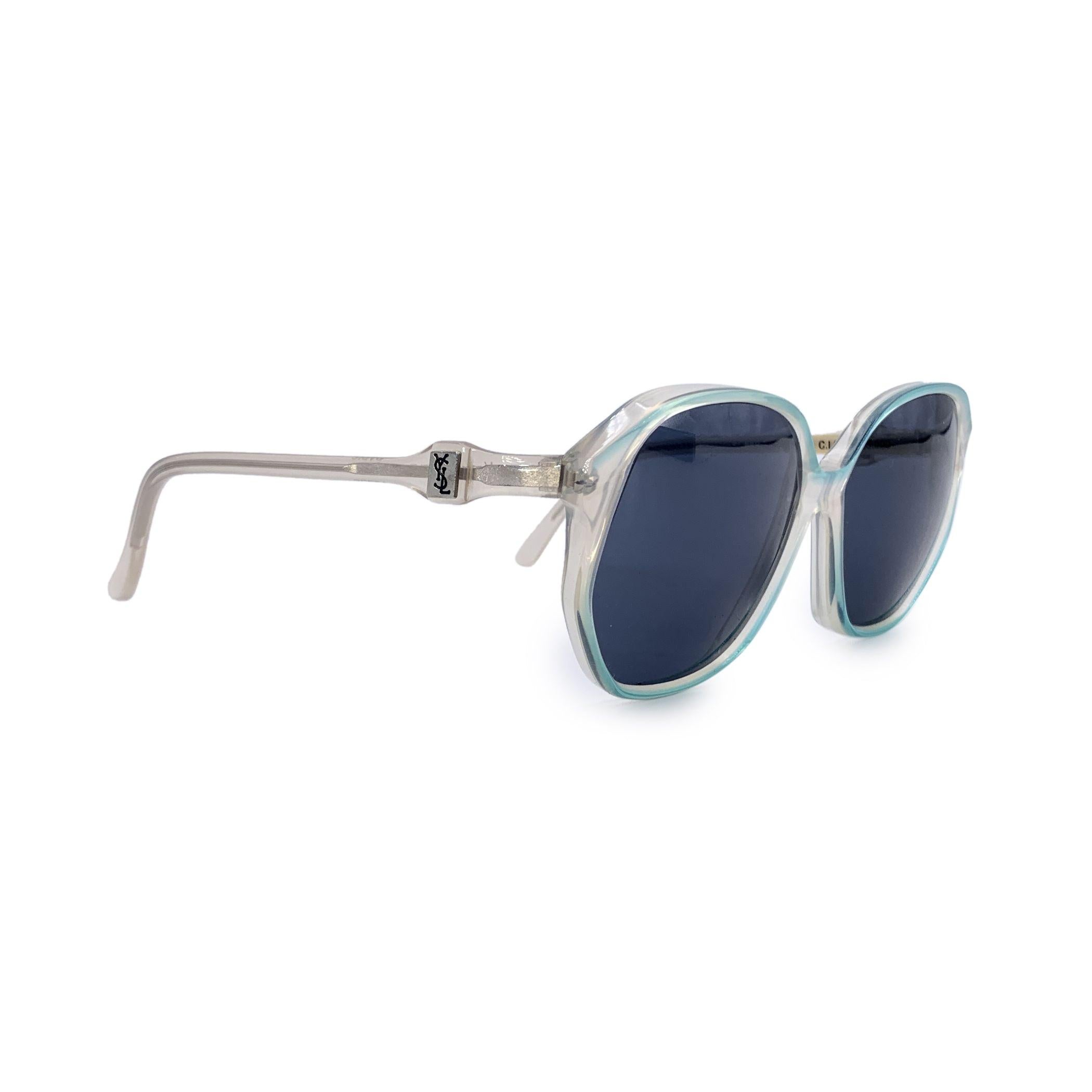 Yves Saint Laurent Vintage Blau Weiß Sonnenbrille FLORA 56/16 140mm (Violett) im Angebot