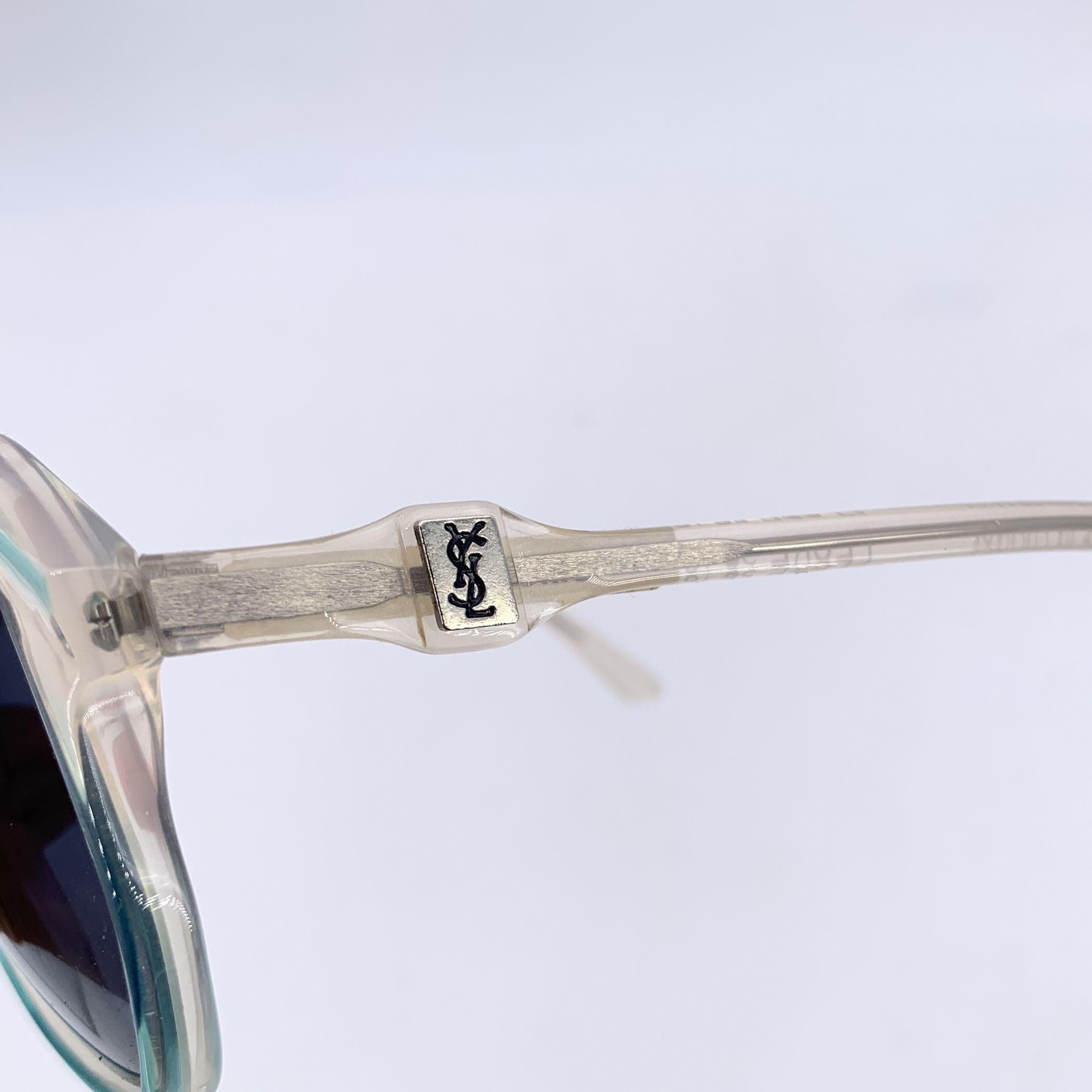 Yves Saint Laurent Vintage Blau Weiß Sonnenbrille FLORA 56/16 140mm im Zustand „Hervorragend“ im Angebot in Rome, Rome