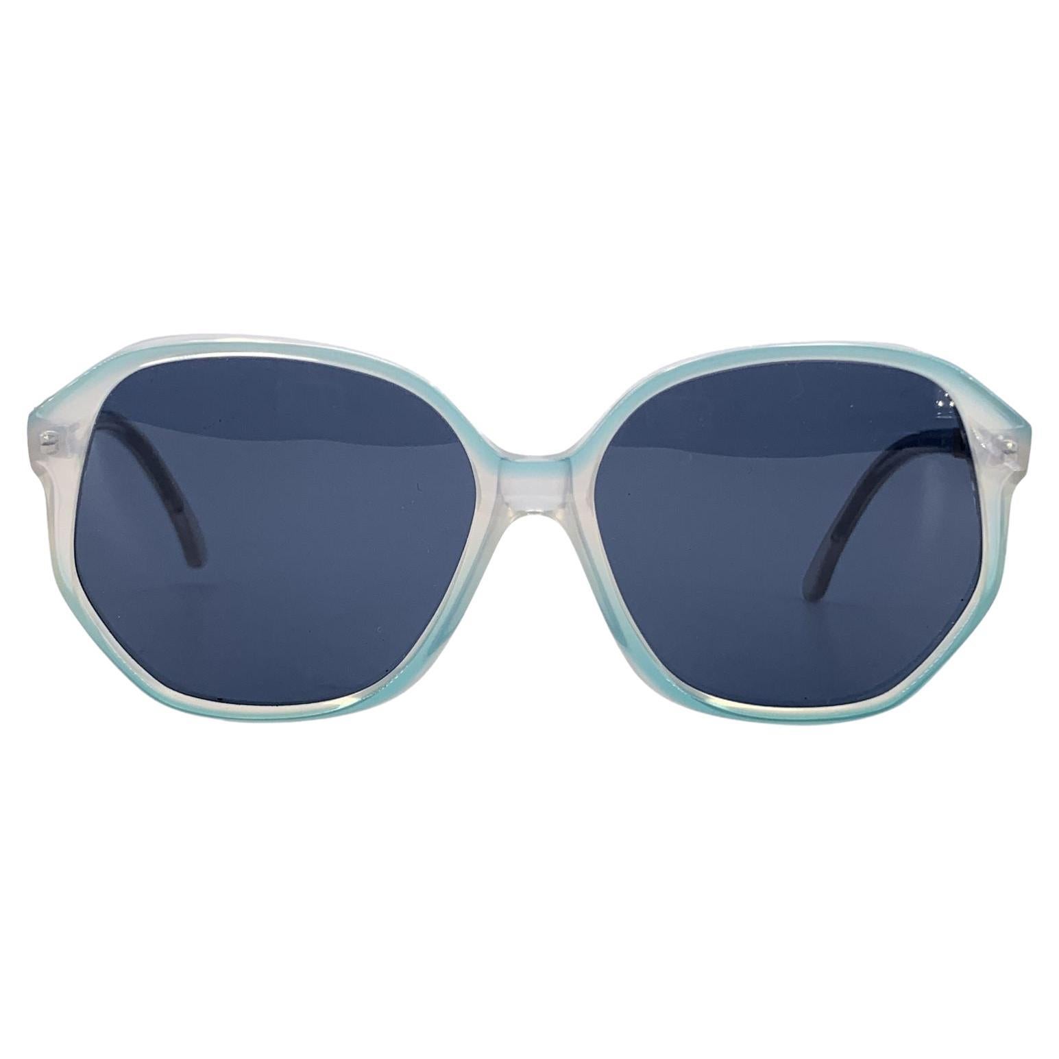 Yves Saint Laurent Occhiali da sole vintage blu e bianchi FLORA 56/16 140mm