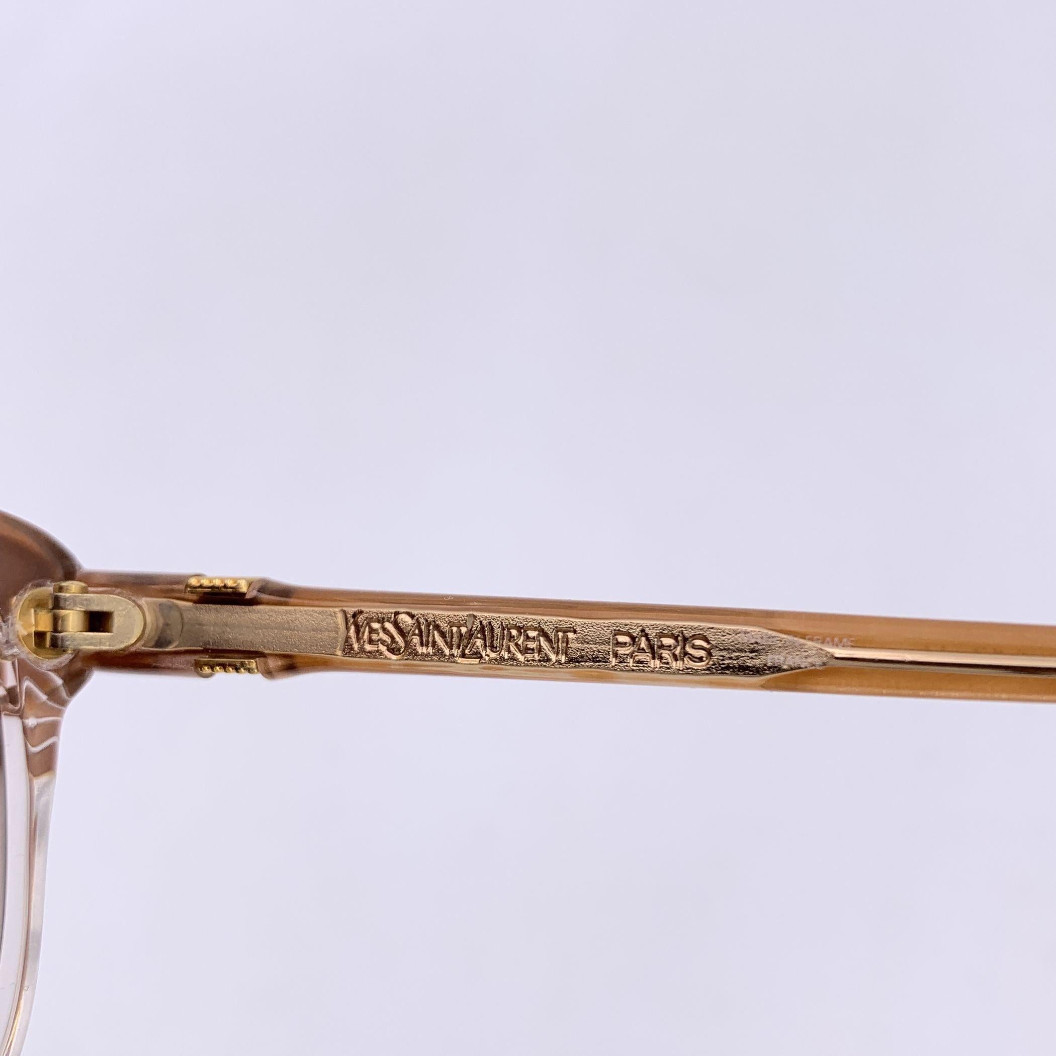 Yves Saint Laurent Vintage Brown Clear Sunglasses SOPHOCLE 56/14 In Excellent Condition For Sale In Rome, Rome